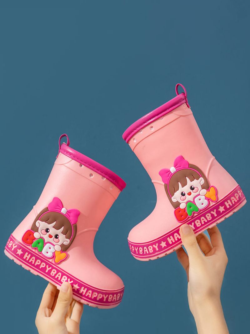 Kinderschoenen Mooie Pu-leer Reliëf Stripfiguren Print - Roze