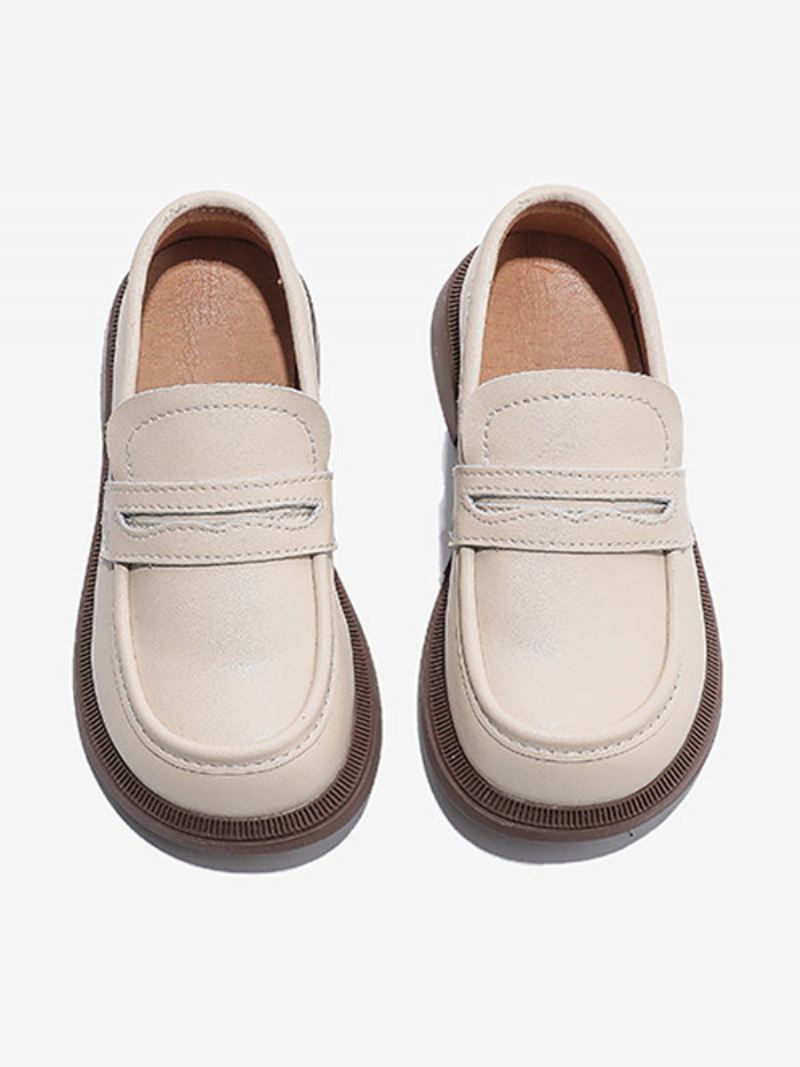 Loaferschoenen Jongens Witte Ronde Neus Slip-on Causale Feestschoenen - Beige