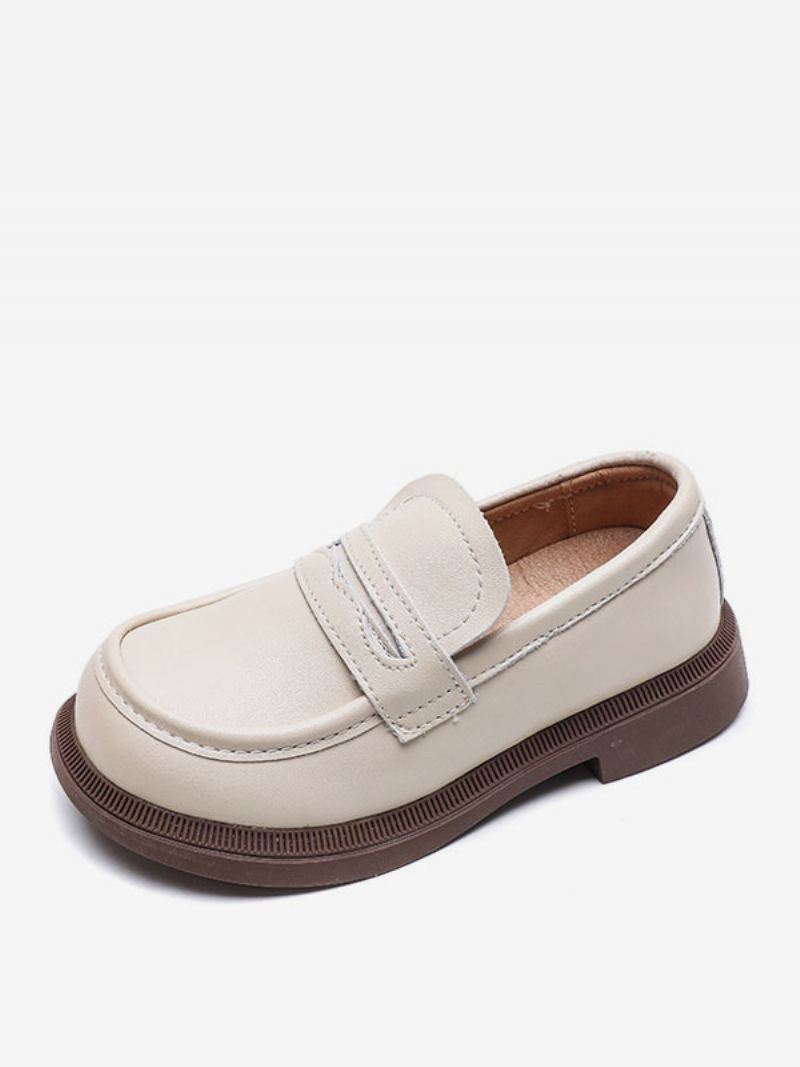 Loaferschoenen Jongens Witte Ronde Neus Slip-on Causale Feestschoenen - Beige