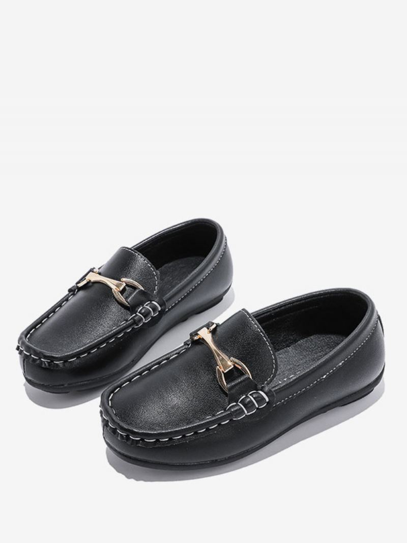 Loafersschoenen Jongens Zwarte Ronde Neus Slip-on Causale