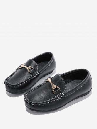 Loafersschoenen Jongens Zwarte Ronde Neus Slip-on Causale