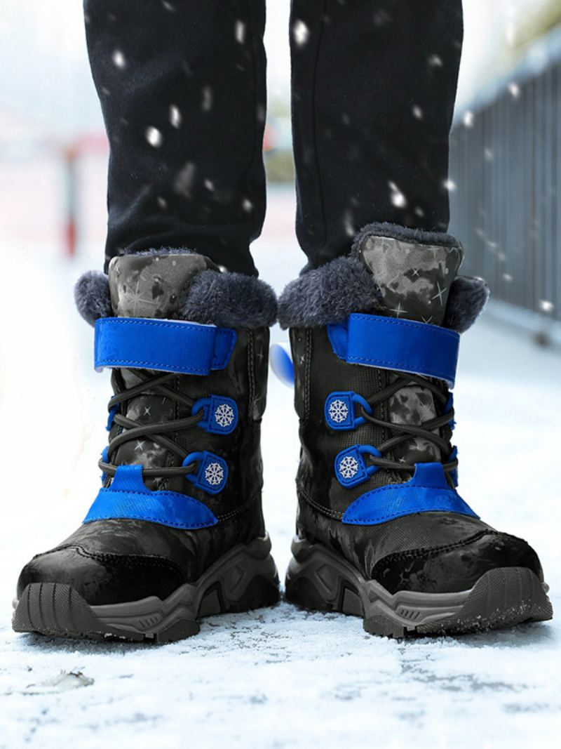 Schoenen Jongens Knappe Winterlaarzen Met Kleurblokken - Grijs