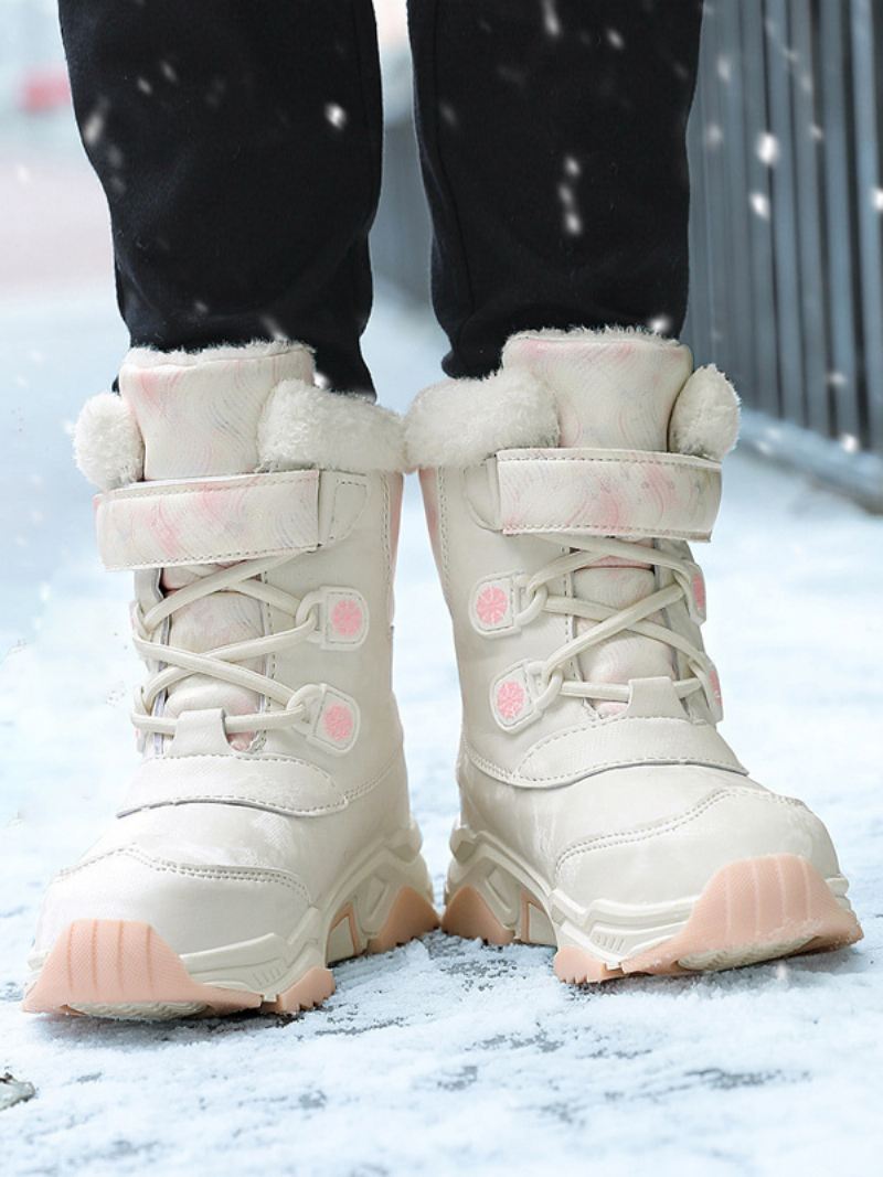 Schoenen Jongens Knappe Winterlaarzen Met Kleurblokken - Wit