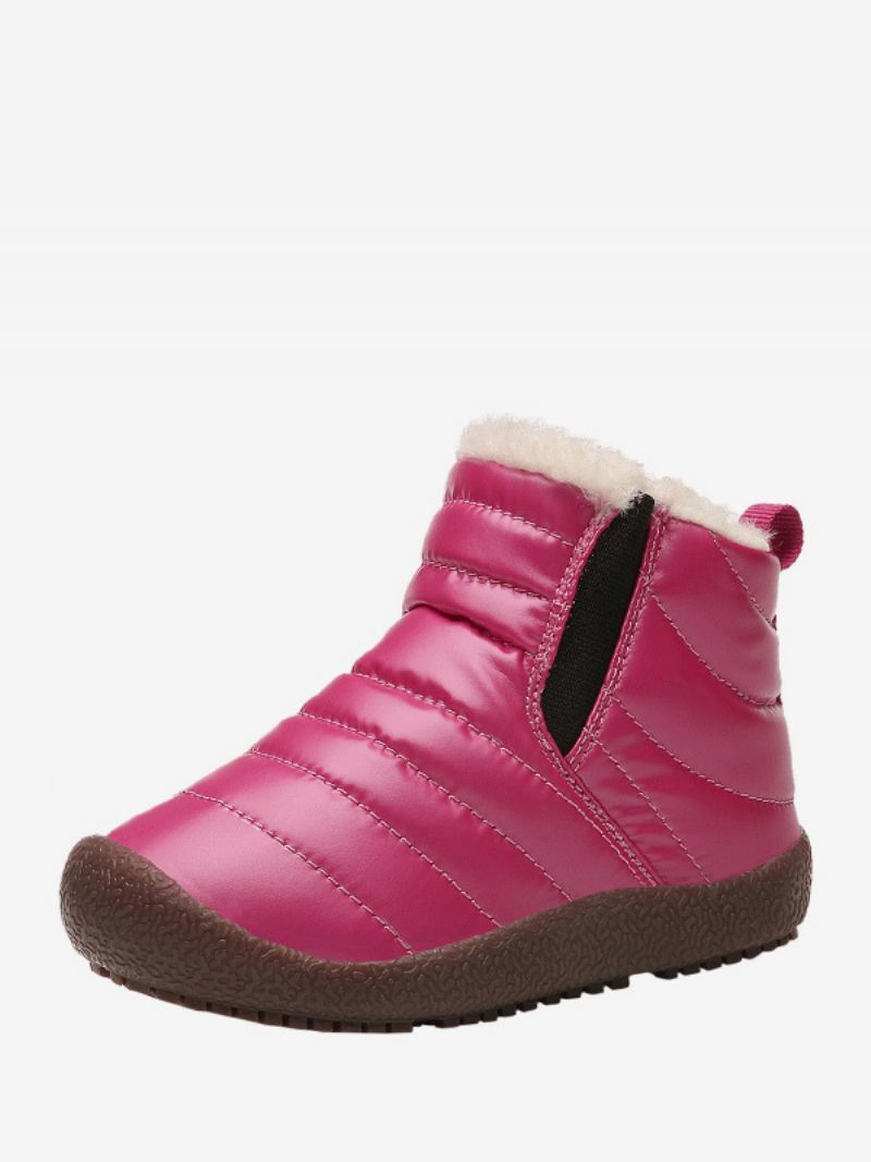 Unisex Kindersneeuwlaarzen Ronde Neus Korte Pluche Voering Winterlaarzen - Roze