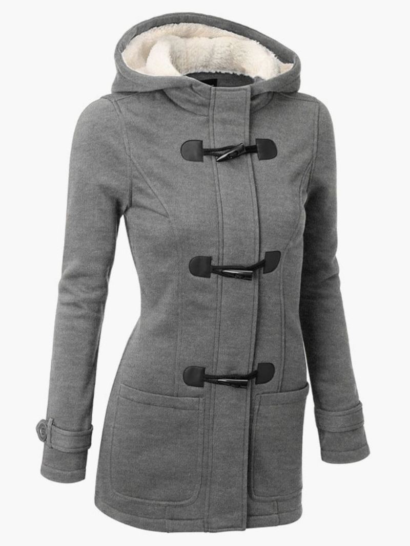 Winterjassen Dames Hoodie Grijze Jas Bovenkleding