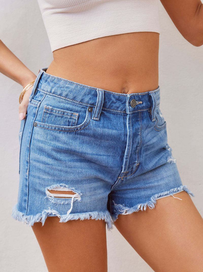 Damesshort Fringe Polyester Chic - Blauw