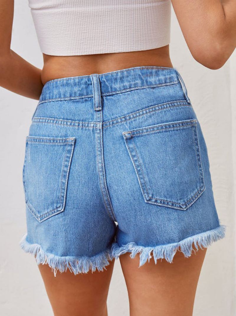 Damesshort Fringe Polyester Chic - Blauw