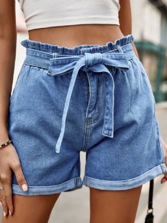 Damesshorts Casual Denimbroek Met Veters