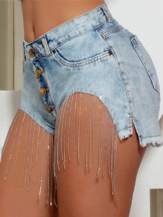 Damesshorts Met Franje Polyester Casual