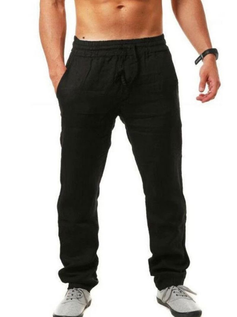 Broek Heren Casual Losse Zwarte Herenbroek