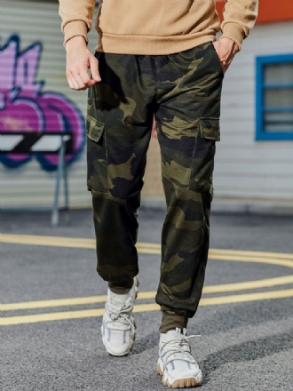 Broek Heren Casual Oversized Camouflage Verhoogde Taille Taps Toelopende Pasvorm Herenbroek