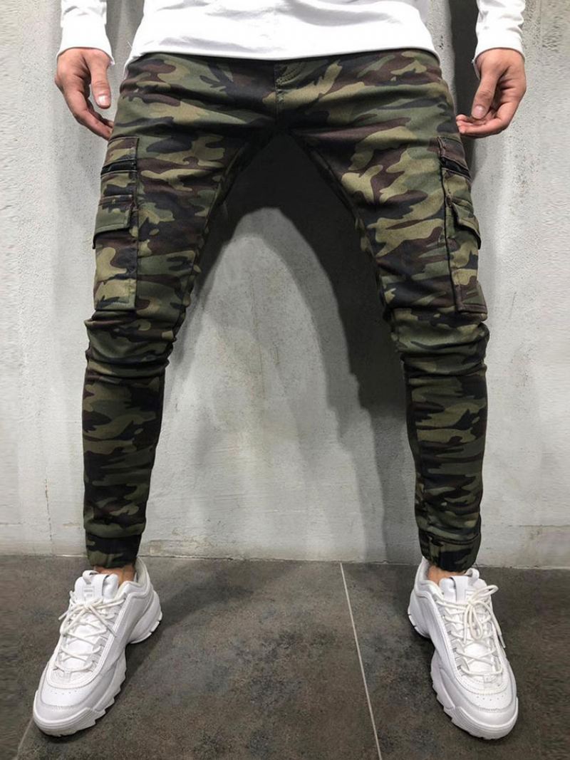 Herenbroek Casual Camouflage Skinny Hunter Green