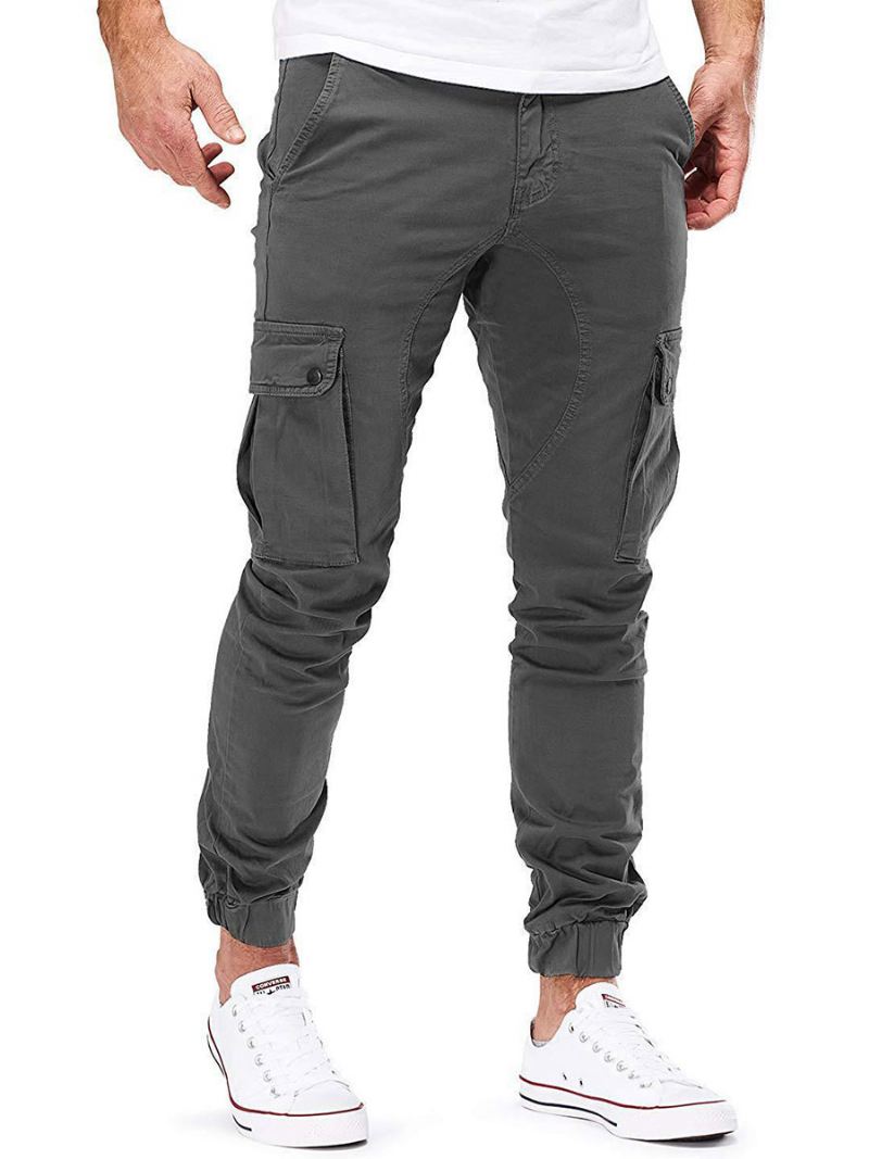 Herenbroeken Casual Taps Toelopende Joggingbroek Hunter Groene Broek - Diepgrijs