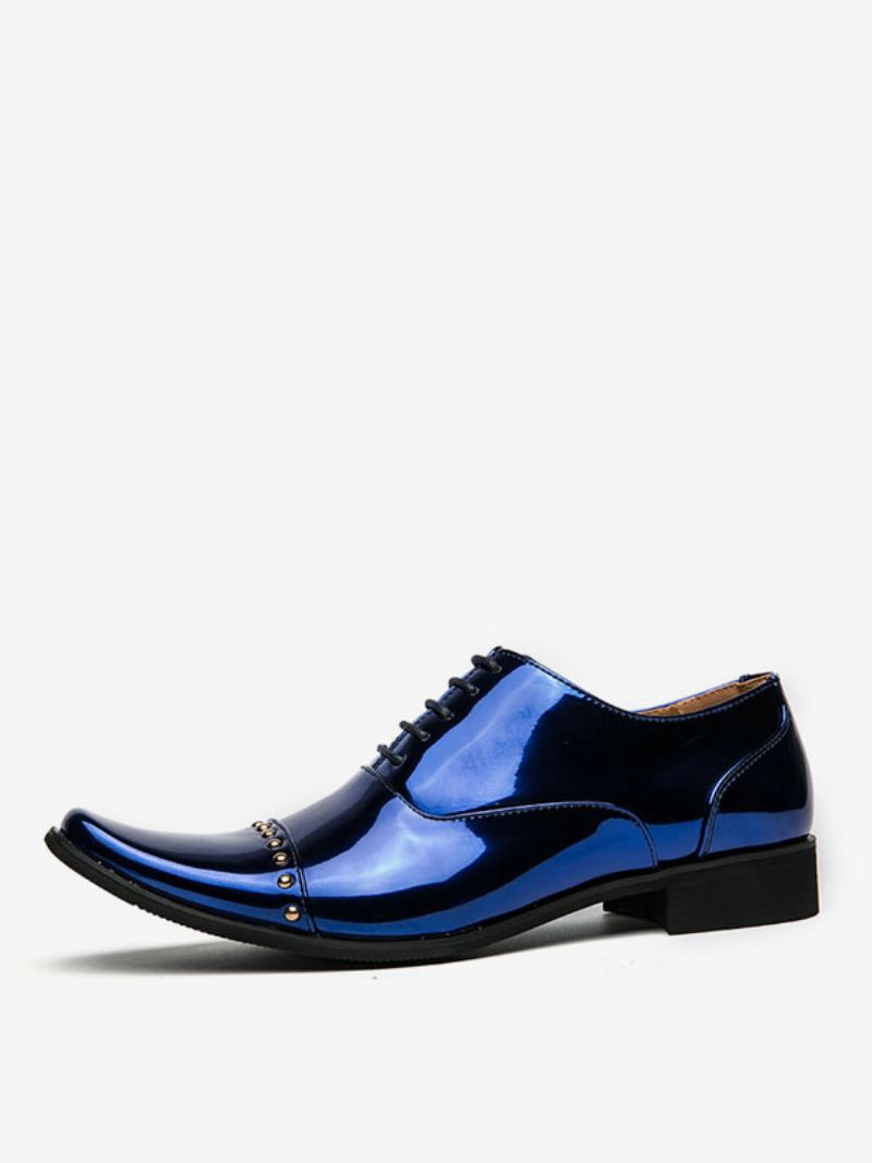 Geklede Schoenen Heren Fantastische Vierkante Neusriem Verstelbaar Pu-leer - Blauw