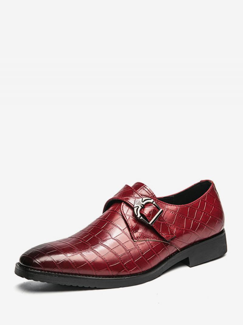 Geklede Schoenen Heren Modern Instapper Pu-leer Met Ronde Neus - Rood