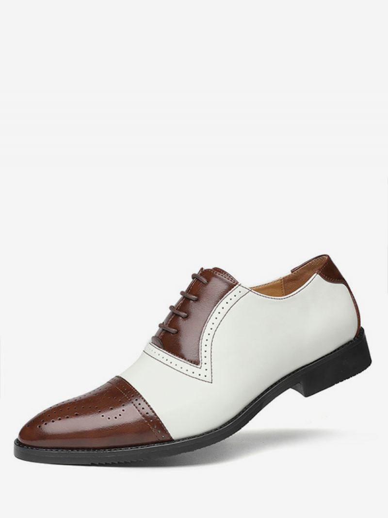 Heren Kap Toe Brogue Oxfords Trouwjurk Oxford Formele Schoenen Wit