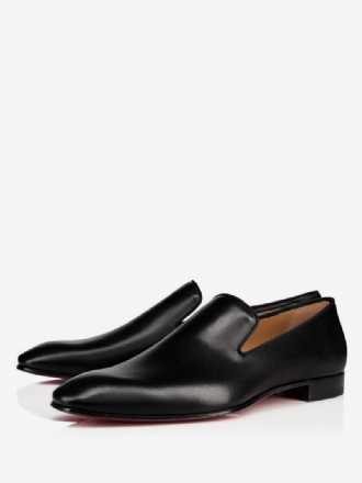 Heren Loafer Instappers Met Vierkante Neus Puleather Zwarte Effen Prom Party Trouwschoenen