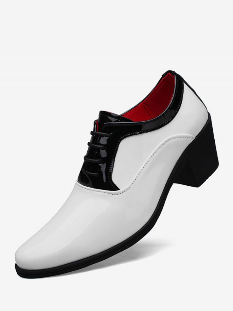 Herenschoenen Oxford Puntschoen Lakleer Prom Party Trouwschoenen - Wit