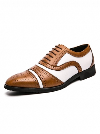 Tweekleurige Bruine Brogue Oxfords Trouwjurk-galaschoenen Heren