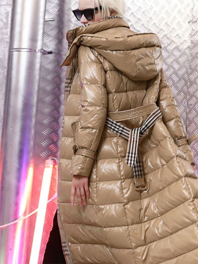 Donsjas Dames Eendendons Puffer Winterwarme Bovenkleding - Licht Lichtgeel