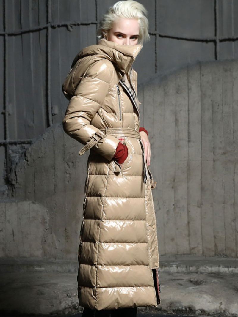 Donsjas Dames Eendendons Puffer Winterwarme Bovenkleding - Licht Lichtgeel