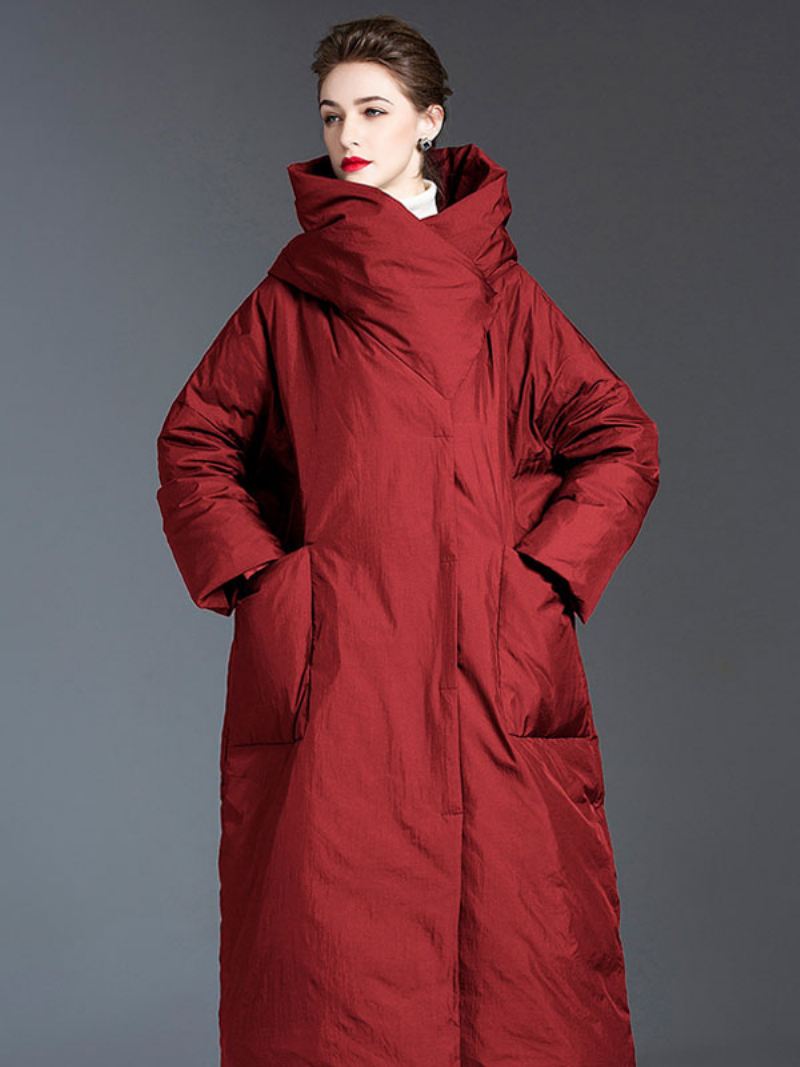 Donsjas Dames Oversized Eendendons Winterwarme Bovenkleding - Bordeauxrood