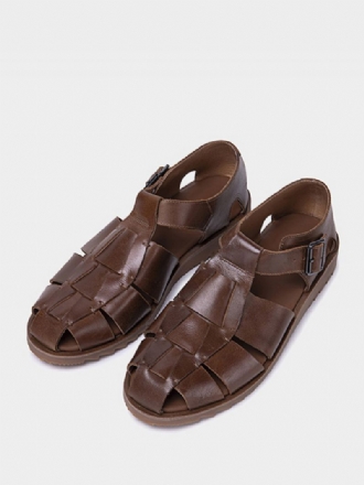 Herensandalen Heren Pu-leer Rubberen Zool