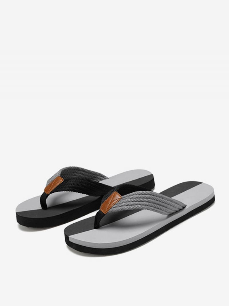 Herensandalen Instapper Pu-leer Eva-zool - Grijs