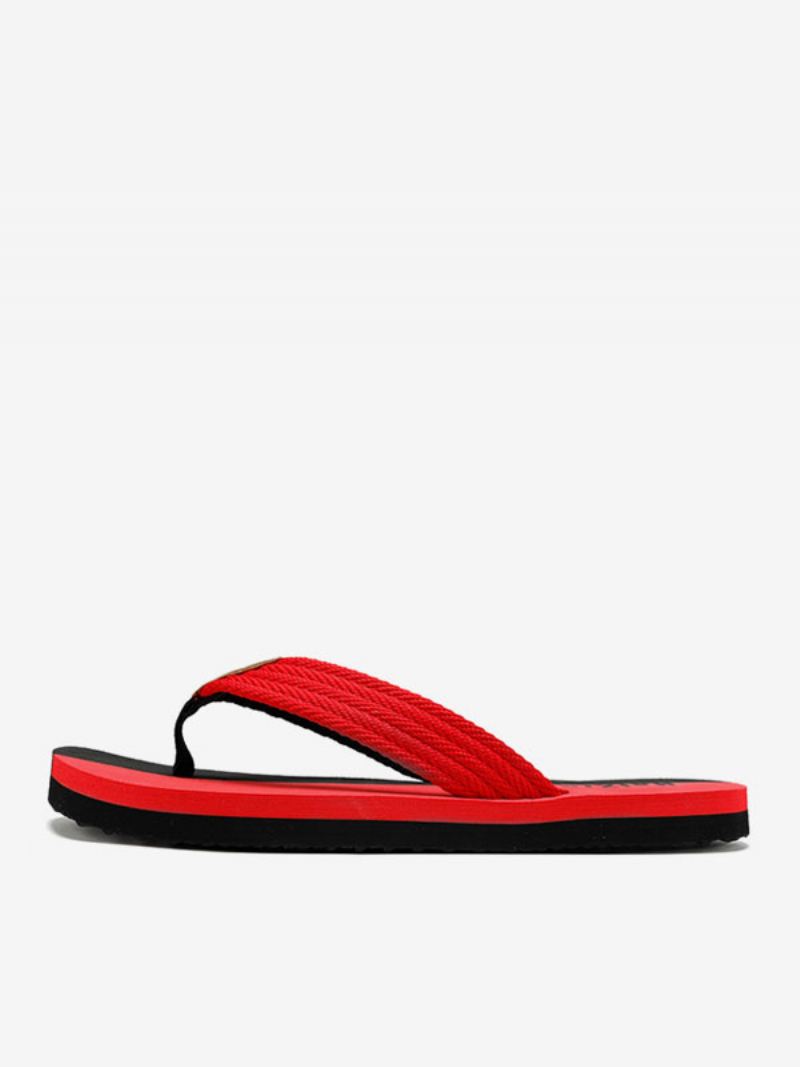 Herensandalen Instapper Pu-leer Eva-zool - Zwart Rood