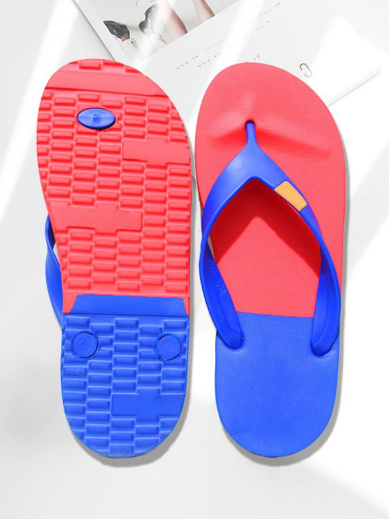 Sandalen Heren Instappantoffels Met Kleurblokken - Rood