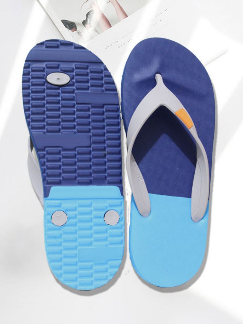 Sandalen Heren Instappantoffels Met Kleurblokken - Blauw