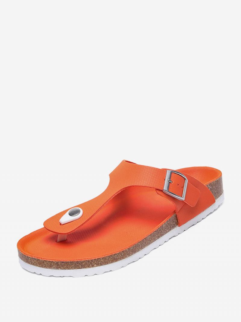 Sandalen Heren Instapper Kleurblok Pu-leer Met Splitzool