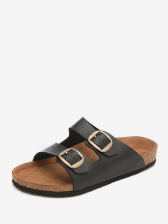 Sandalen Heren Instappers Met Verstelbare Riem Gesp Platte