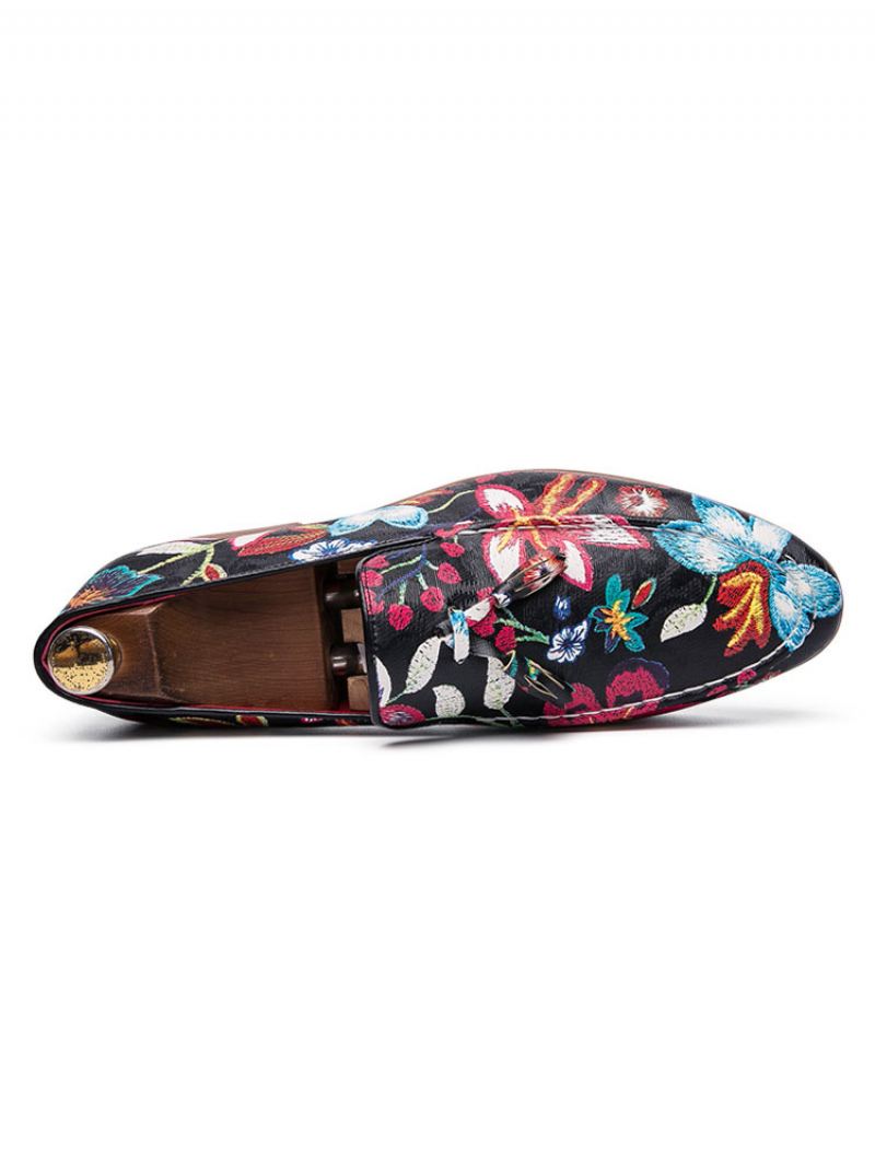 Bloemenloafers Heren Met Kwastje - Rood