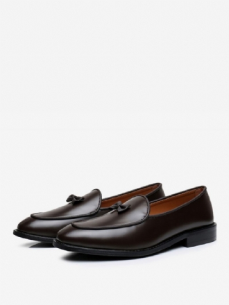 Heren Koeienhuid Slip-on Herenloafer Strikjurk Prom Trouwschoenen