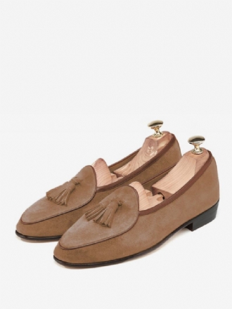 Heren Loafer Koeienhuid Slip-on Kwastje Prom Trouwschoenen