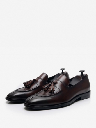 Heren Loafer Koeienhuid Slip-on Kwastje Prom Trouwschoenen