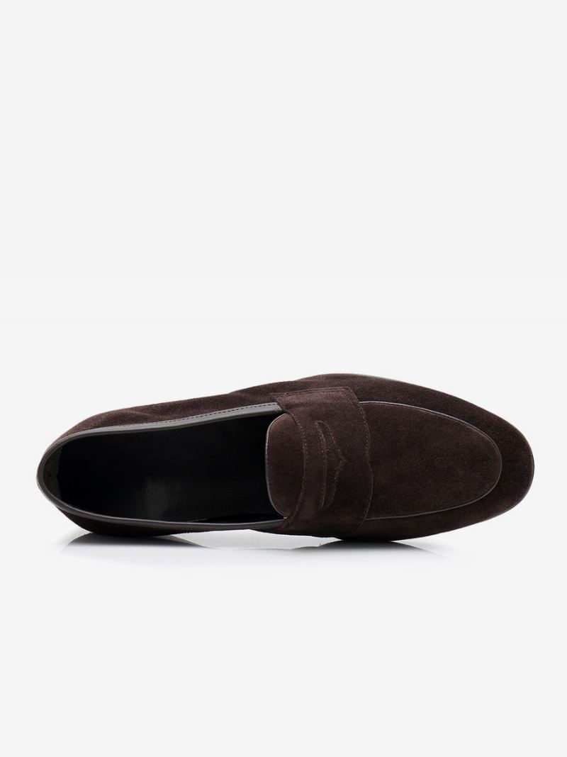 Heren Loafer Koeienhuid Slip-on Prom Trouwschoenen - Chocolade