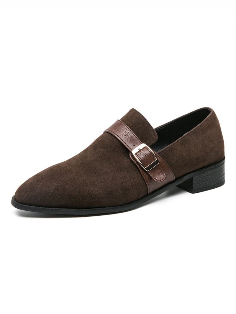 Heren Loafer Met Monniksband Trouwschoenen Feest Zwarte Instappers Formele - Koffiebruin