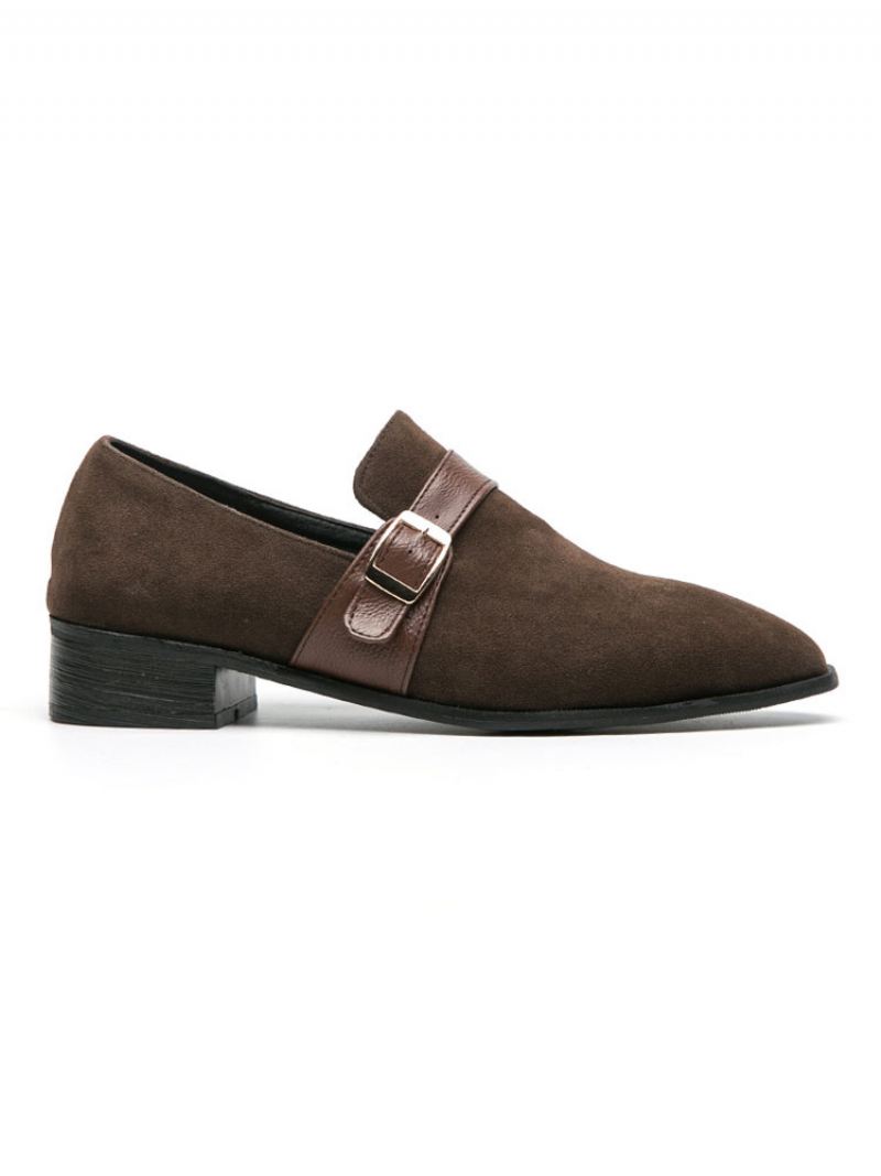 Heren Loafer Met Monniksband Trouwschoenen Feest Zwarte Instappers Formele - Koffiebruin