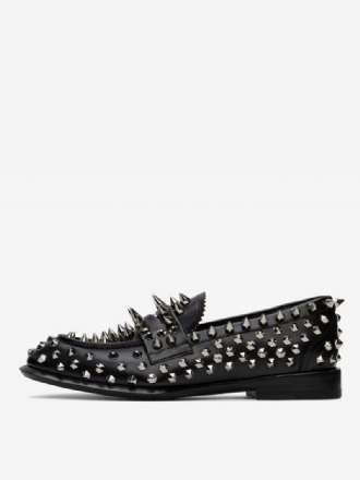 Heren Loafer Schoenen Instapper Handgemaakte Studs Spike Klinknagels Artwork Ronde Neus Prom Party Trouwschoenen