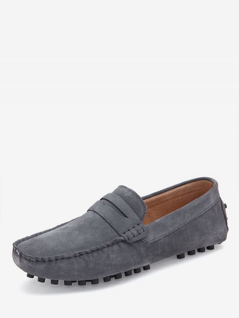 Heren Loafer Schoenen Instapper Monk Strap Ronde Neus Suède