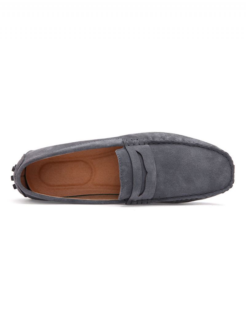 Heren Loafer Schoenen Instapper Monk Strap Ronde Neus Suède - Grijs