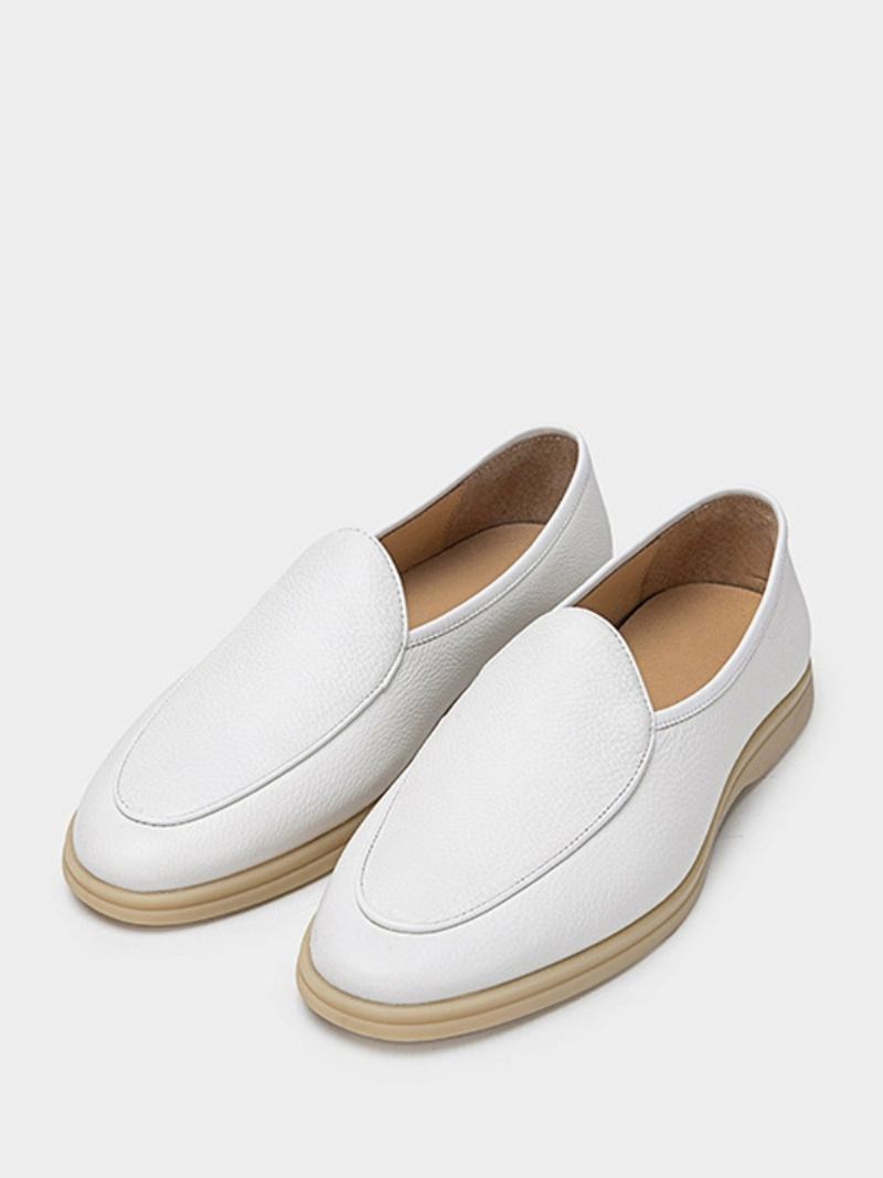 Heren Loafer Slip-on Ronde Neus Koeienhuid Schoenen