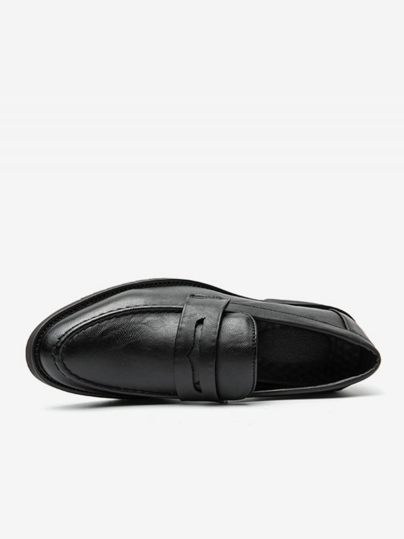 Heren Loafers Instappers Met Ronde Neus Pu-leren - Zwart