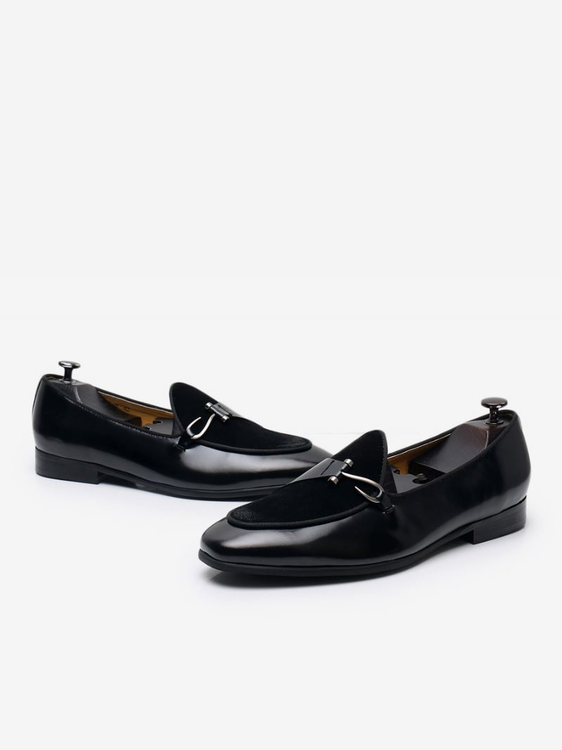 Heren Mne's Koeienhuid Slip-on Loafer Prom Trouwschoenen - Zwart