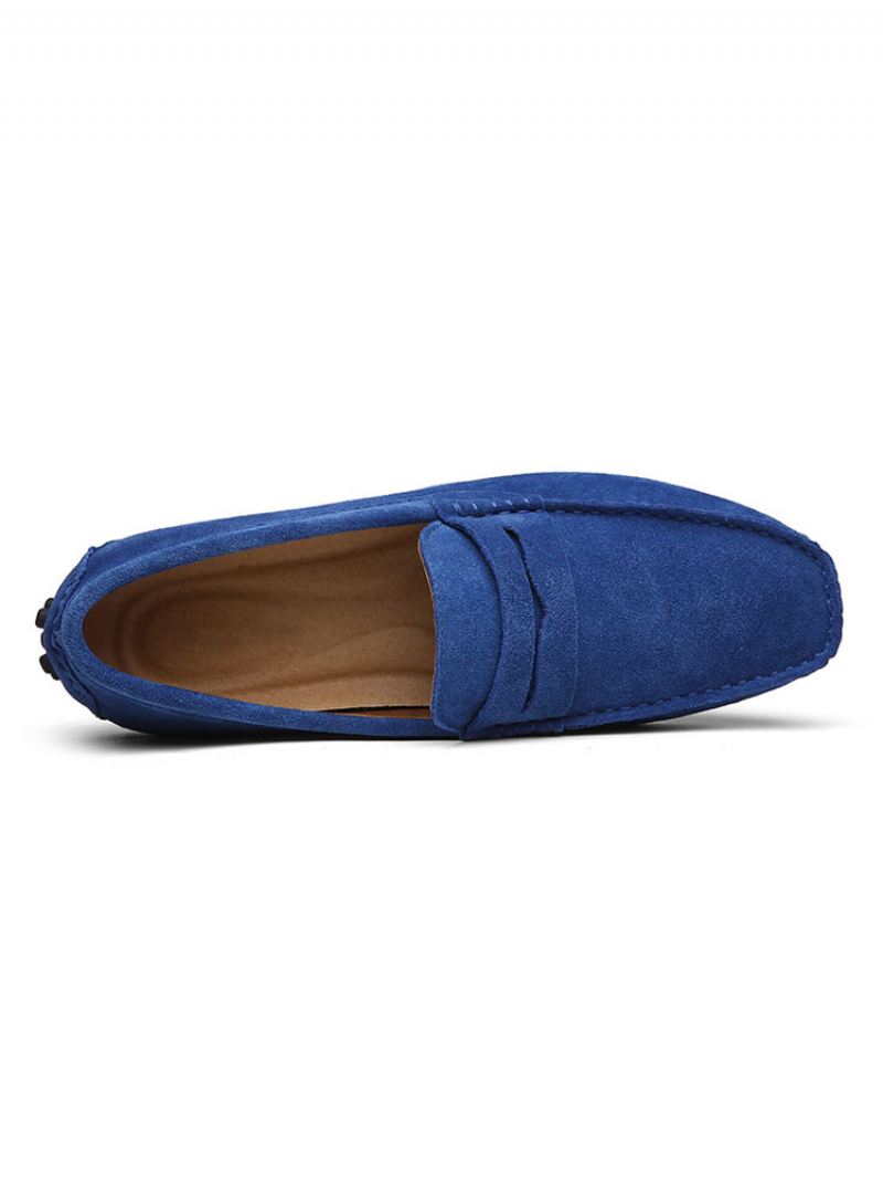 Heren Suède Loafers Mocassin Slip-on Rijschoenen - Blauw