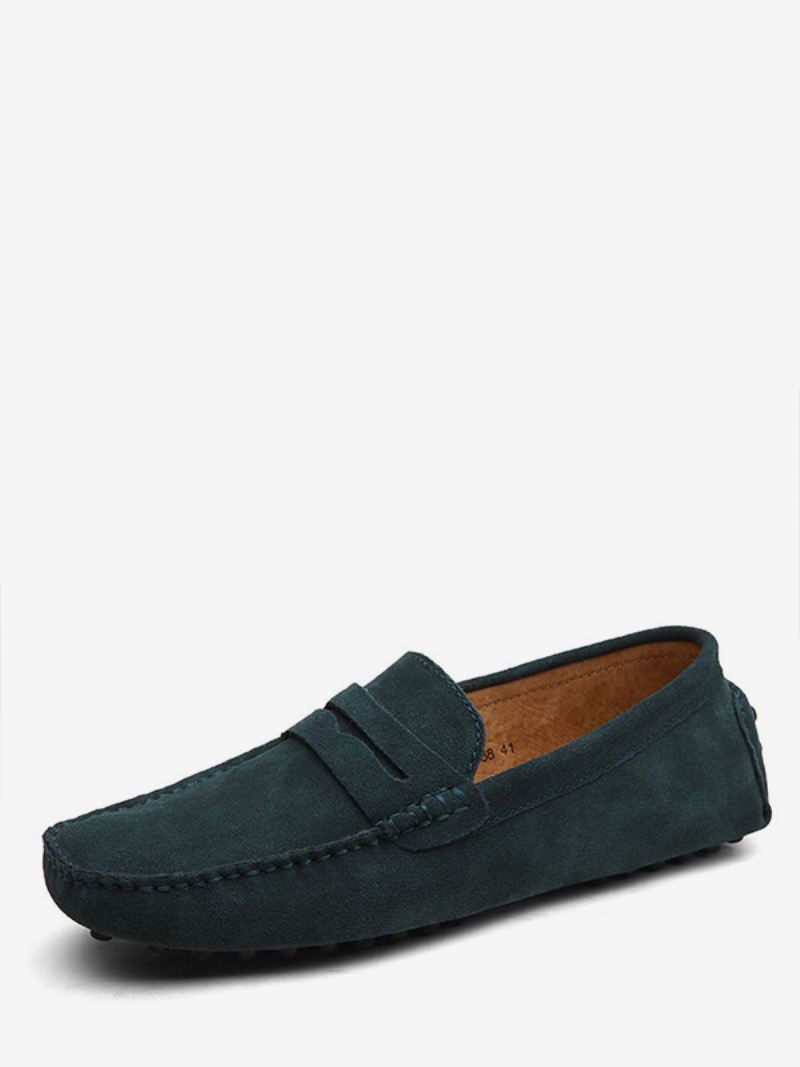 Heren Suède Loafers Mocassin Slip-on Rijschoenen - Zwart