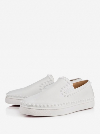 Heren Witte Klinknagels Instapper Causale Loafers Sneakers