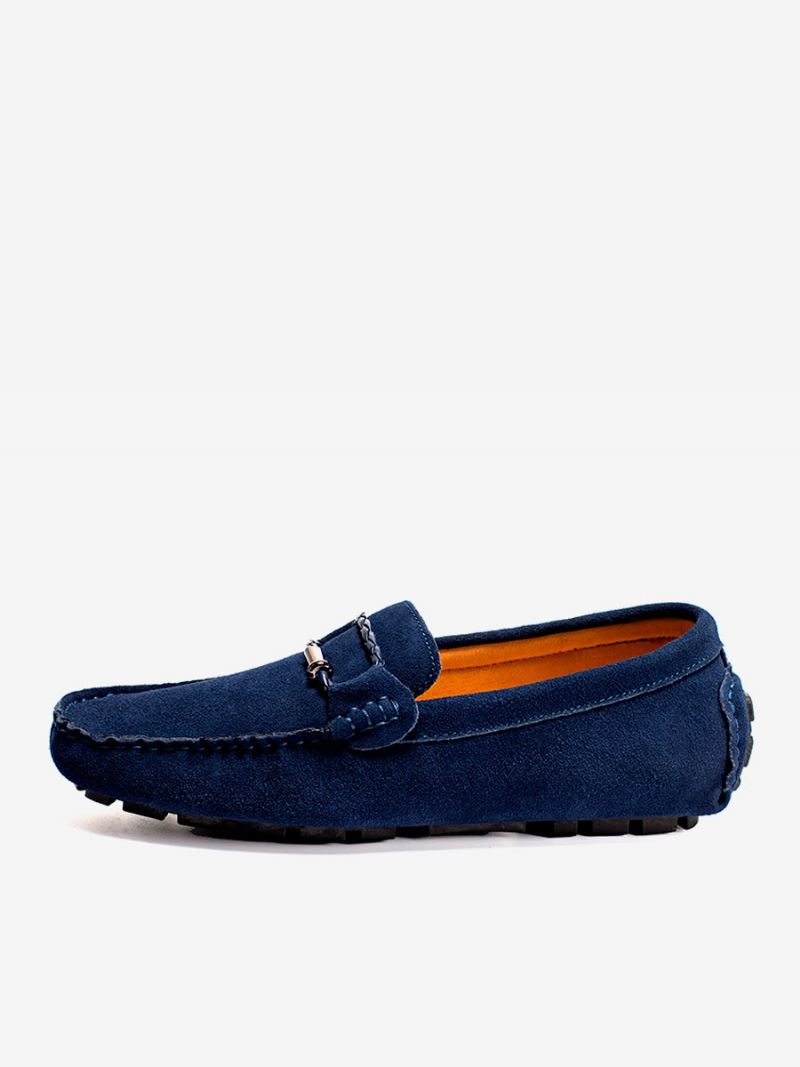 Herenloaferschoenen Instapper Metalen Details Ronde Neus - Diepblauw